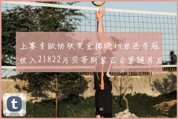 上赛季欧协联奖金揭晓切尔西夺冠收入21822万贝蒂斯紫百合紧随其后