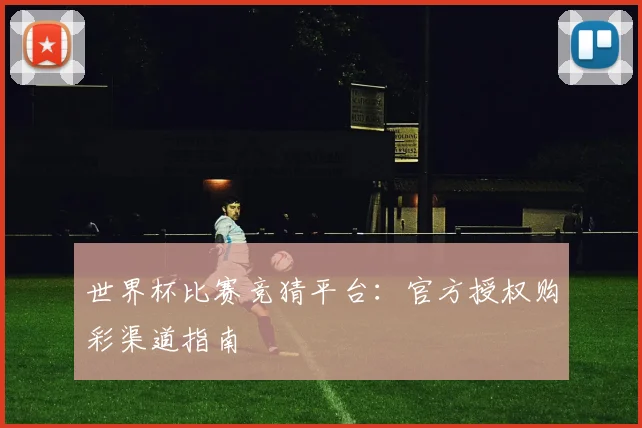 世界杯比赛竞猜平台:官方授权购彩渠道指南