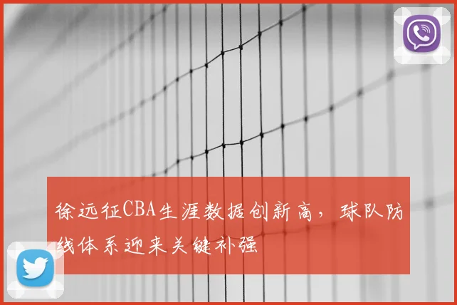 徐远征CBA生涯数据创新高，球队防线体系迎来关键补强