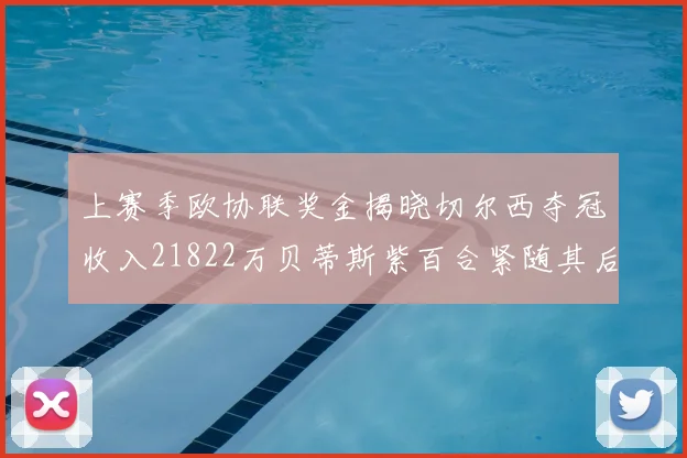 上赛季欧协联奖金揭晓切尔西夺冠收入21822万贝蒂斯紫百合紧随其后